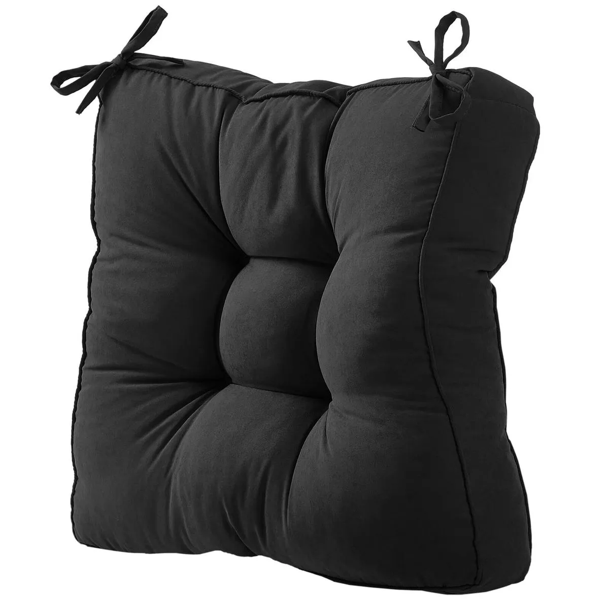 Chair Cushions with Ties - Black