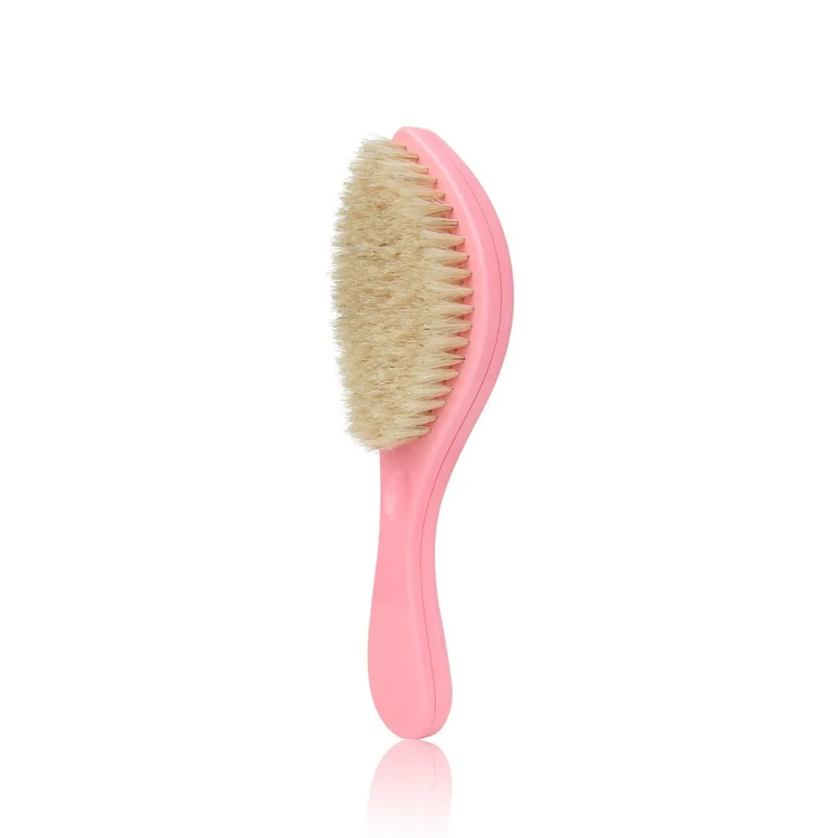 Natural Boar Bristle, ABS Handle Professional Barber Brush Beard Brush - Pink