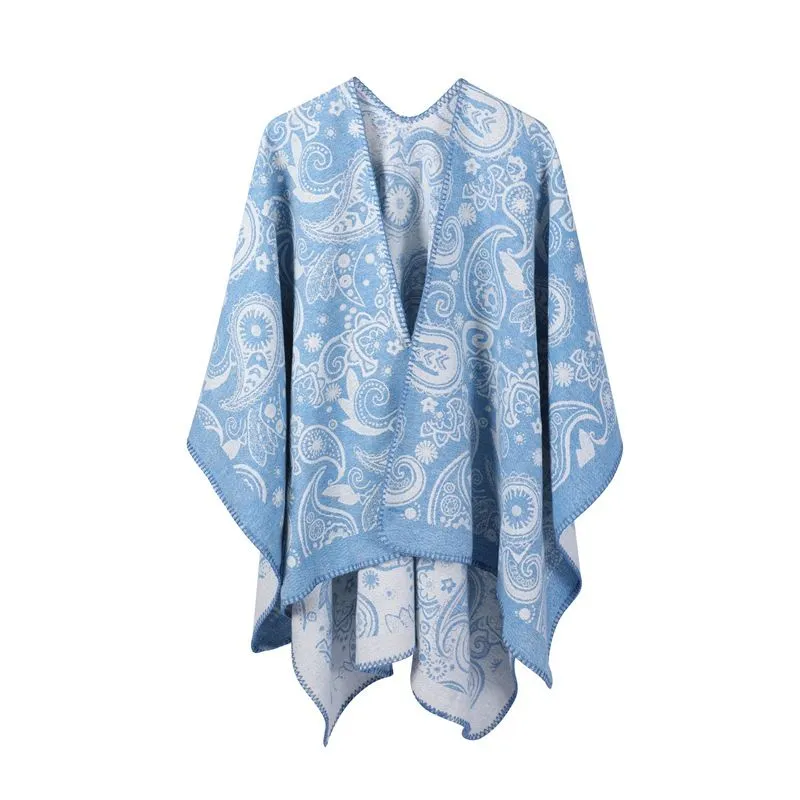 Women's Wool Jacquard Cashew Flower Shawl