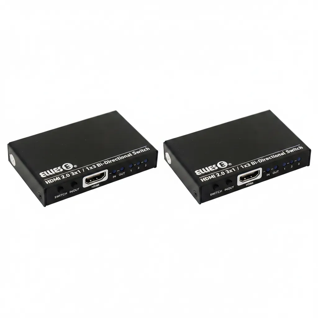 Ellies 3 Port HDMI Switch - Bi-Directional 4K 60Hz with HDR - 2 Pack