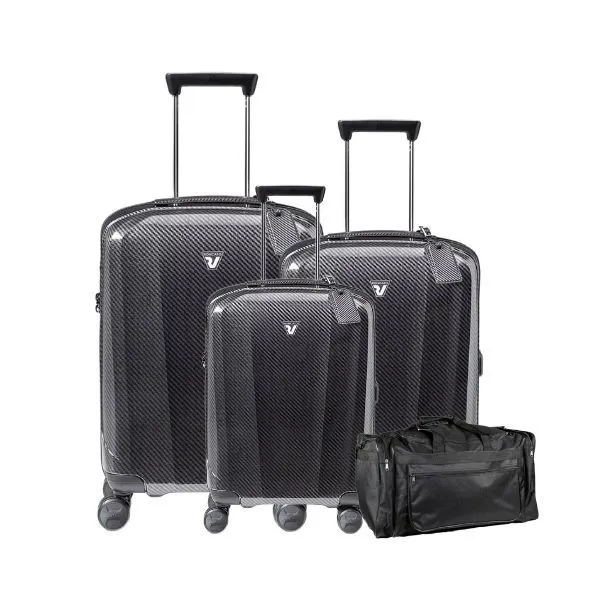 Roncato We Are Dlx 4 Wheel Luggage Set + Fold Up Duffle - Graphite