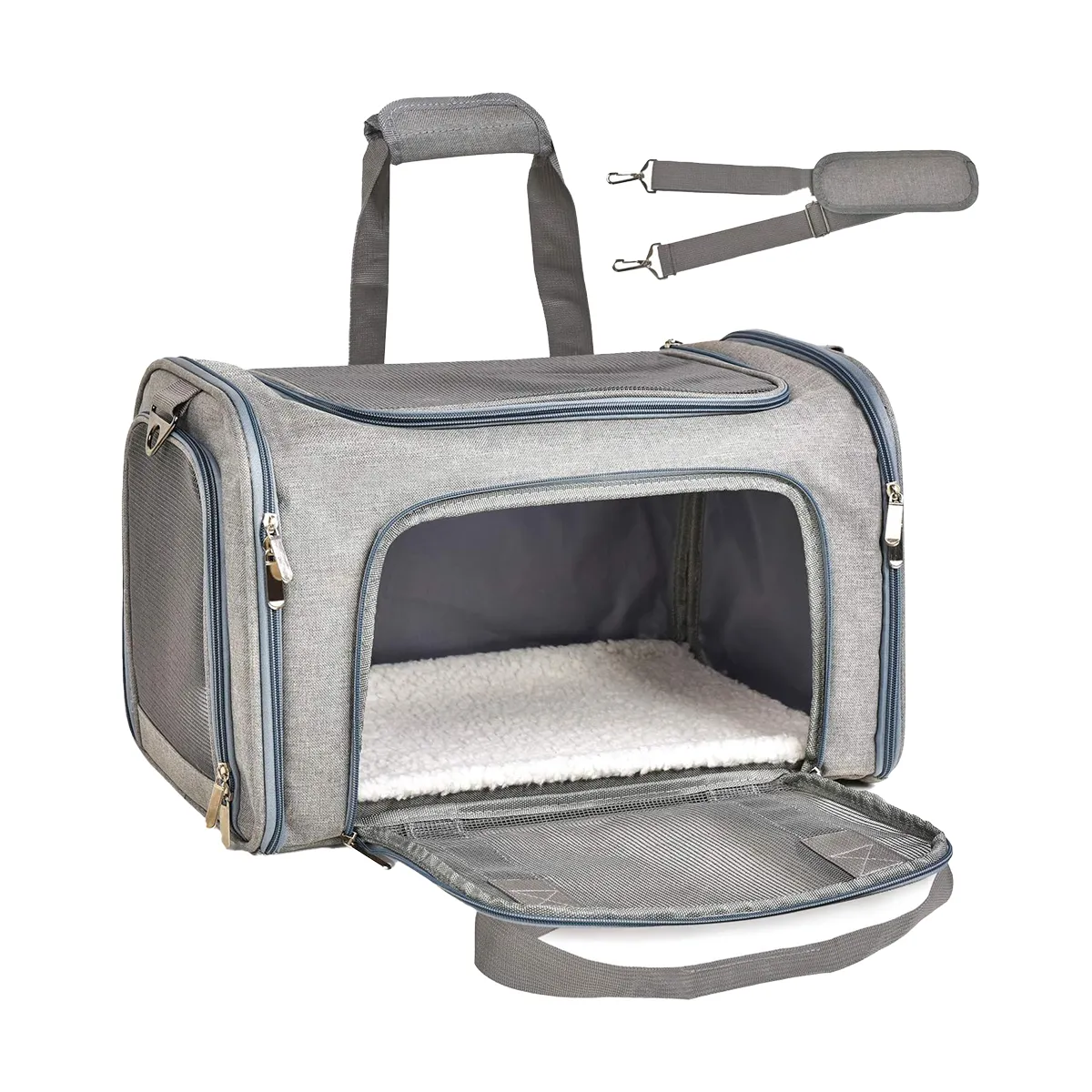 Soft Sided Collapsible Pet Carrier For Cats Dogs Portable Travel Bag