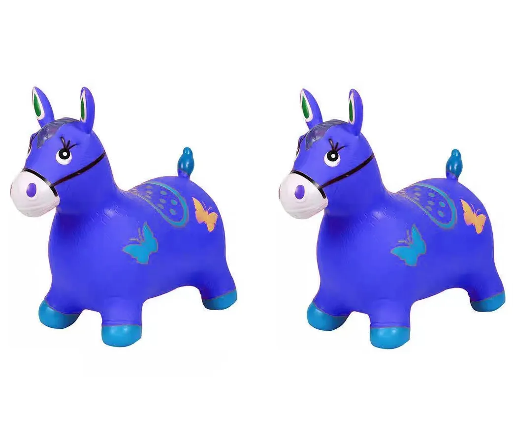 2 Pack-Inflatable jumping horse outdoor children's toy - Blue