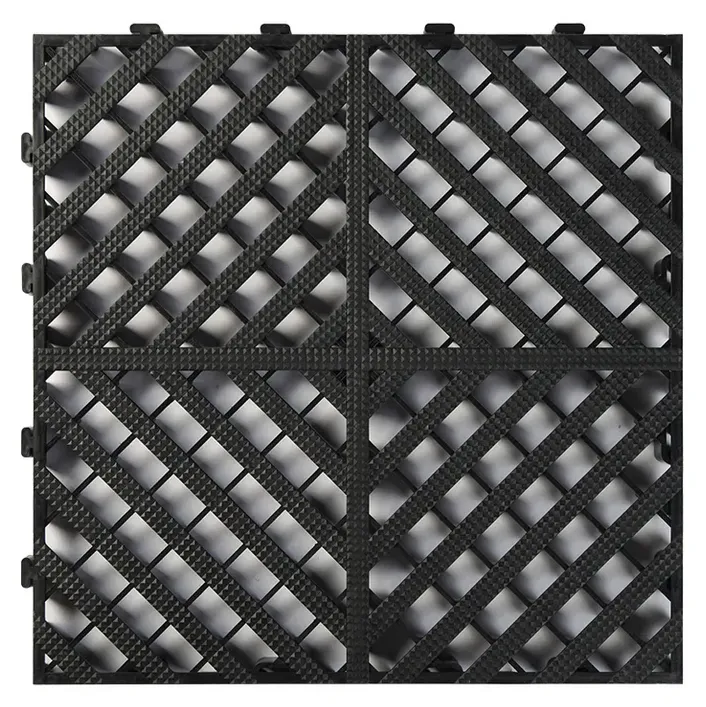 Garage & Showroom Interlocking Watershed Tiles - Single Tile - 40x40x3cm - Black