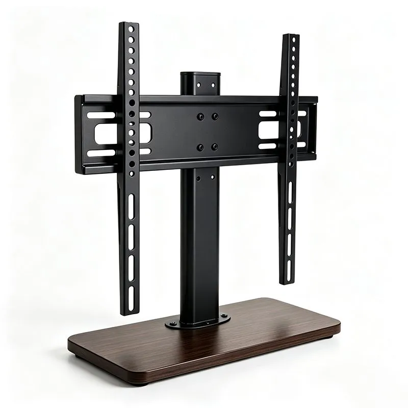 Floor TV Stand No-Drill 360 Swivel for 32-70" TVs - Sturdy Wood Base