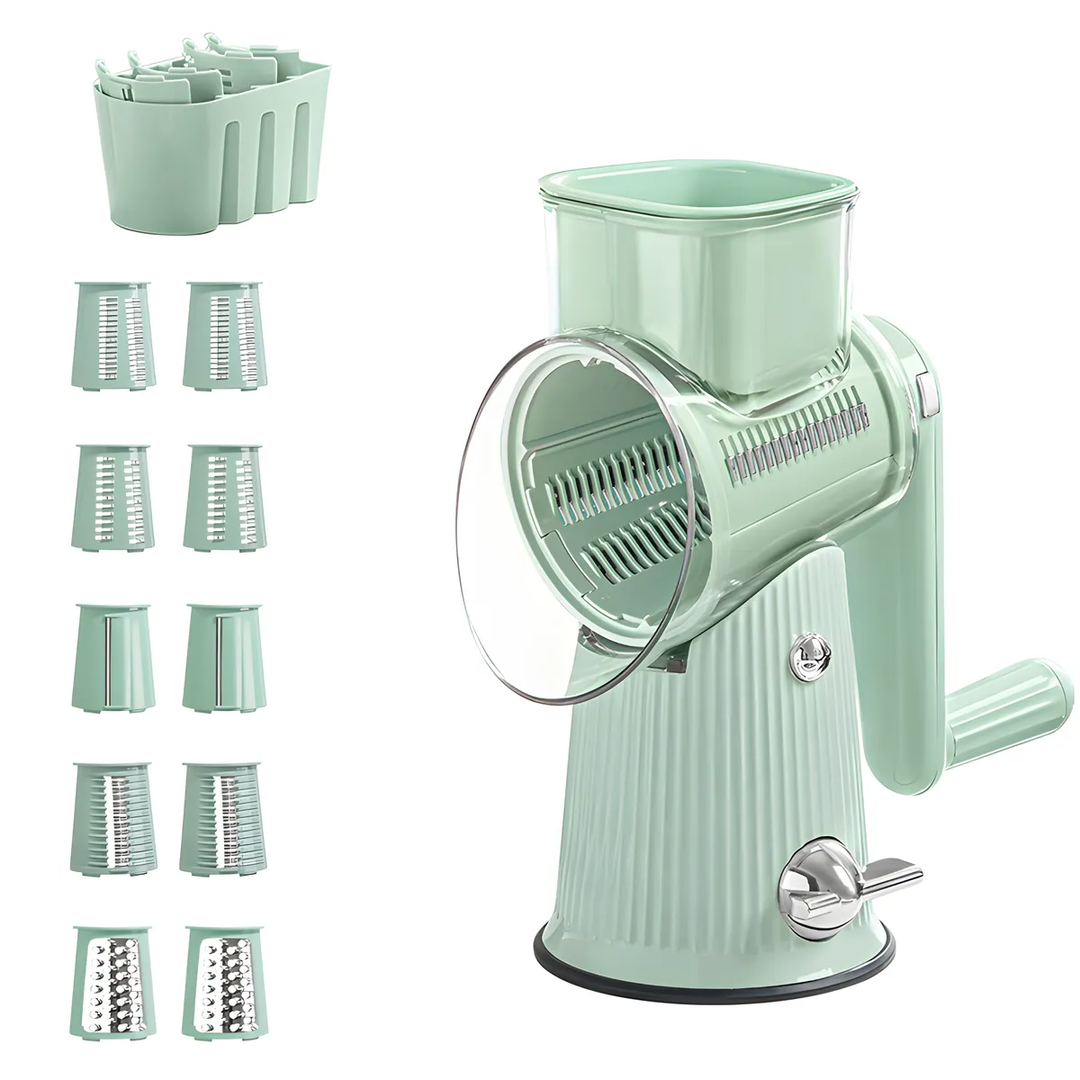 Vegetable Cutter Versatile Slicer & Chopper with Strong Suction Safe&Fast - Green