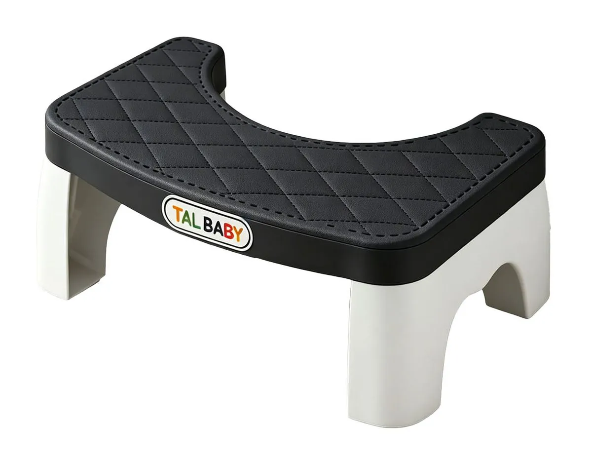 Toilet Step Stool for Adults & Kids Detachable & Anti-Slip Bathroom Stool - Black
