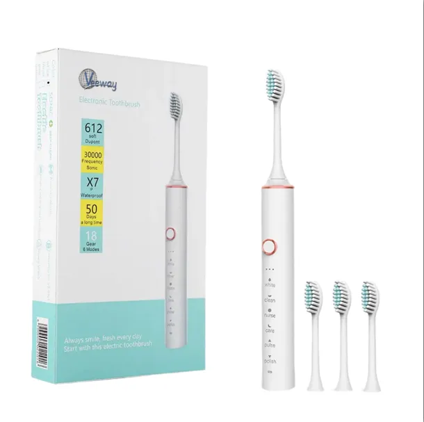 Veeway Advanced V50 Sonic Electric Toothbrush - 4 Head Replacement - White