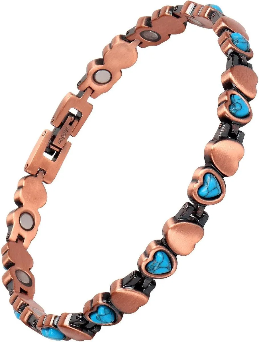 Blue Turquoise Copper Bracelets for Women or Men