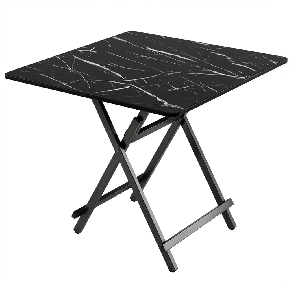 MIkaco Kitchen Table Outdoor Foldable Square Camping Table-Height 72cm - Black