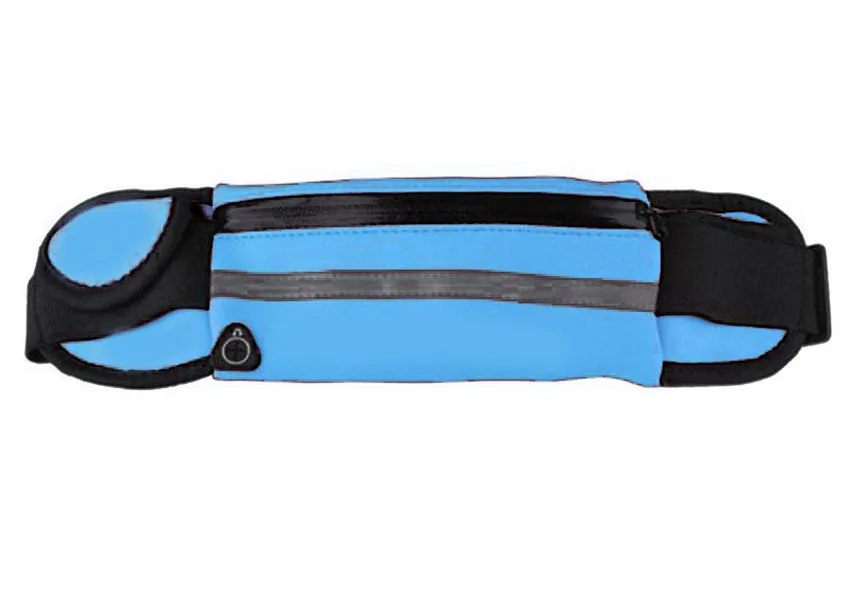 Sports Running Gym Waist Mobile Pouch Bag - Keys / Bottle Holder (Unisex) - Blue