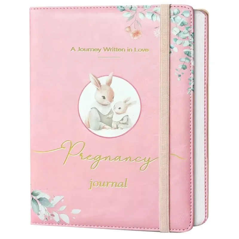 Sugarbird - Leather-Bound Pregnancy Journal and Pen Set - Pink