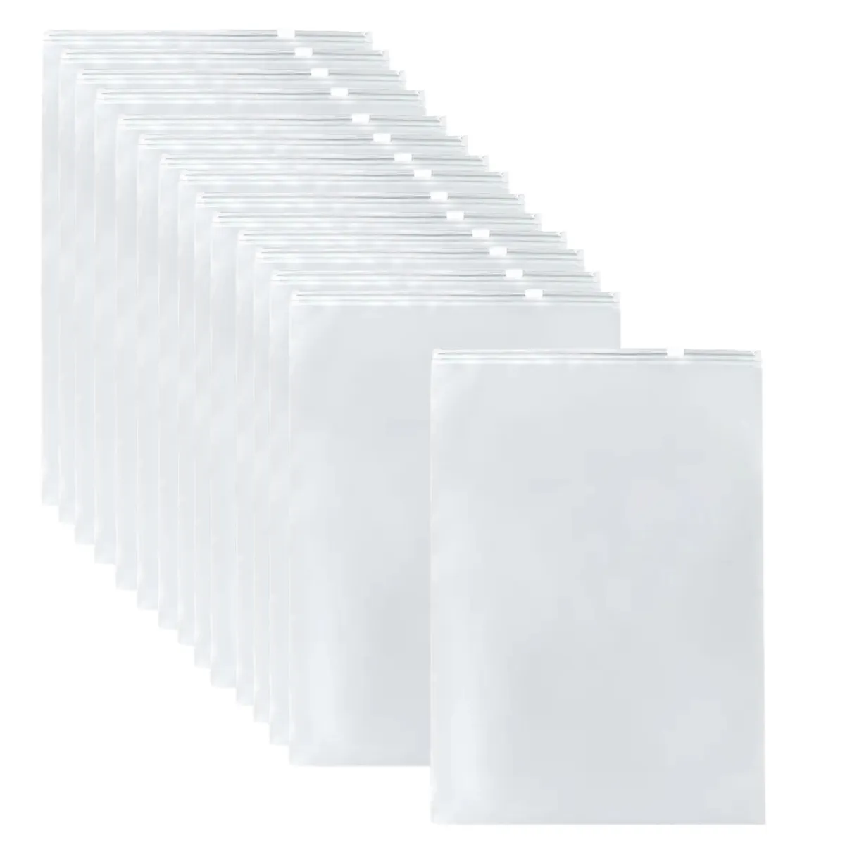 100 Frosted Resealable Ziplock Plastic Packaging Bags for Clothing Storage