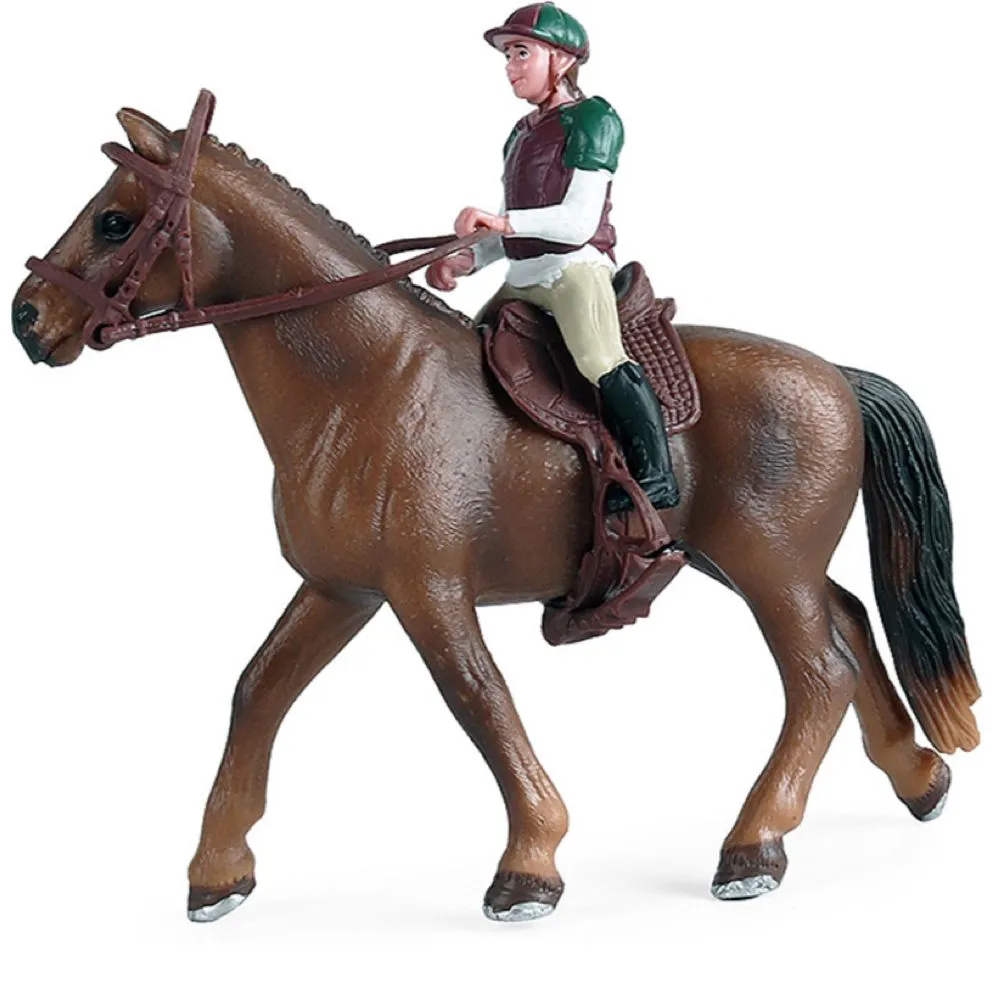 Kids Gift Western Style Simulation Horse Riding Figurine Toy - Brown
