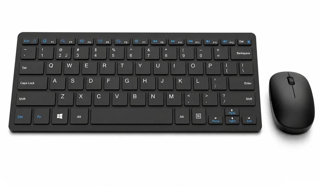 Wireless Keyboard and Mouse Combo Slim Compact 2.4GHz Set for PC, Laptop