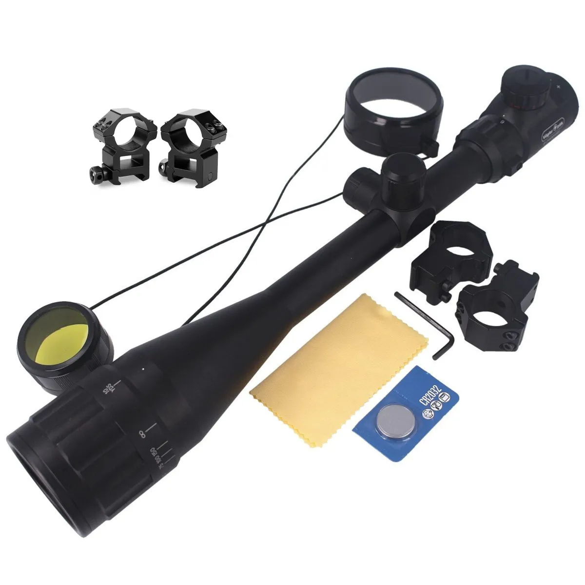 Comet Long Range 6-24x50 AOEG Rifle Scope Adjustable Objective Glow Reticle