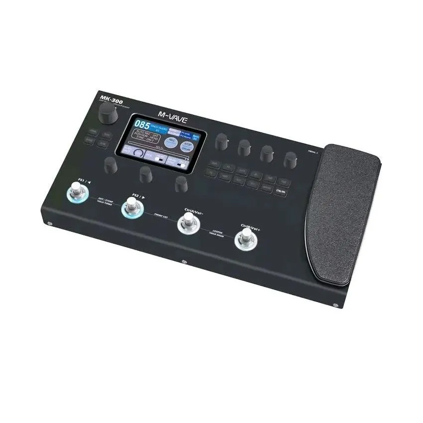 M-VAVE MK-300 Guitar/Bass Multi-Effects Pedal and Amp Simulator - Black