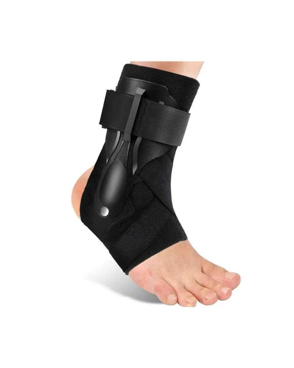 Ankle Brace Foot Support for Sprained Ankle, Injury Recovery, Achilles - Black
