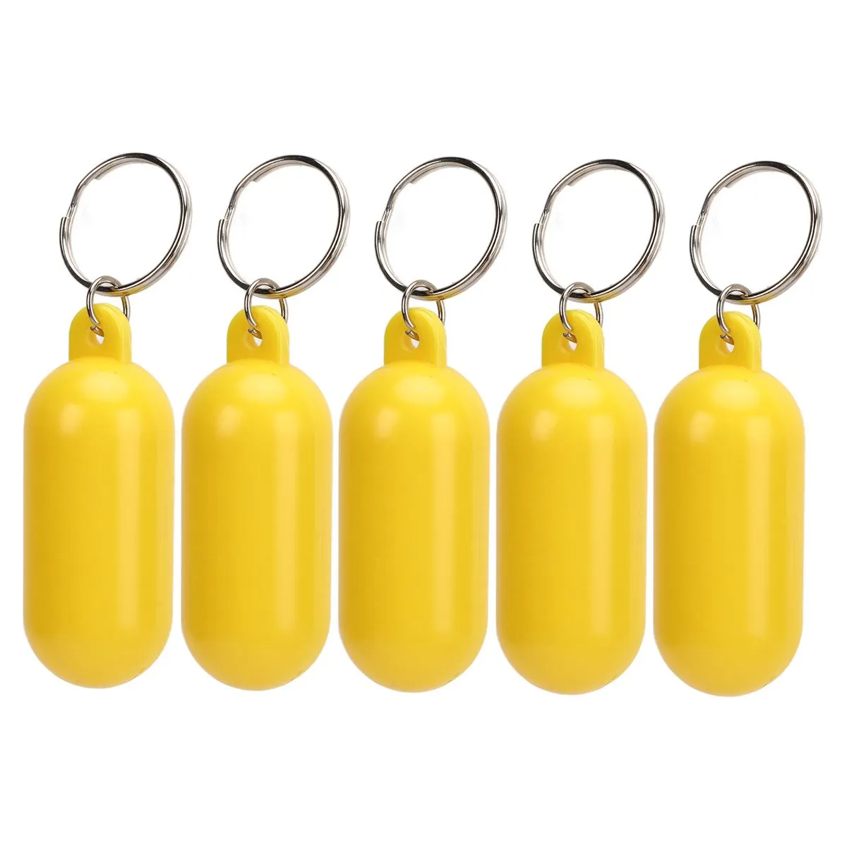 Floating Keychain 5Pcs Pill Shape for Boating Kayak Yellow