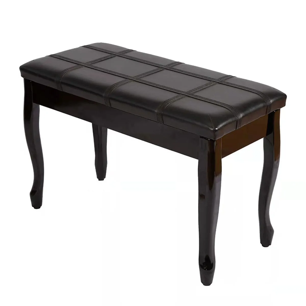 Premium Textured Solid Wood Duet Piano Bench With Book Storage
