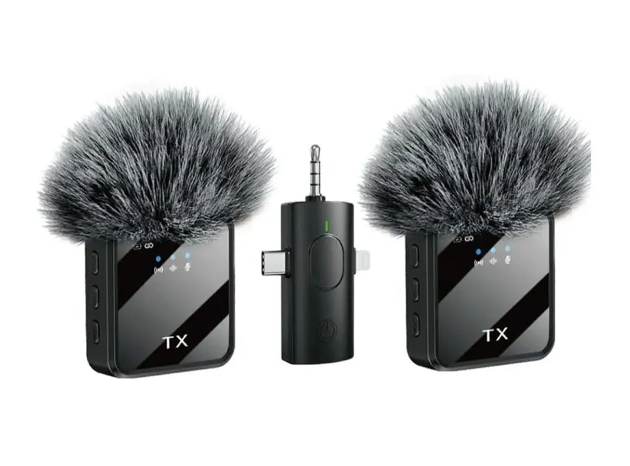 3 In 1 Wireless Lavalier Microphone Compatible For Live Video Recording F11