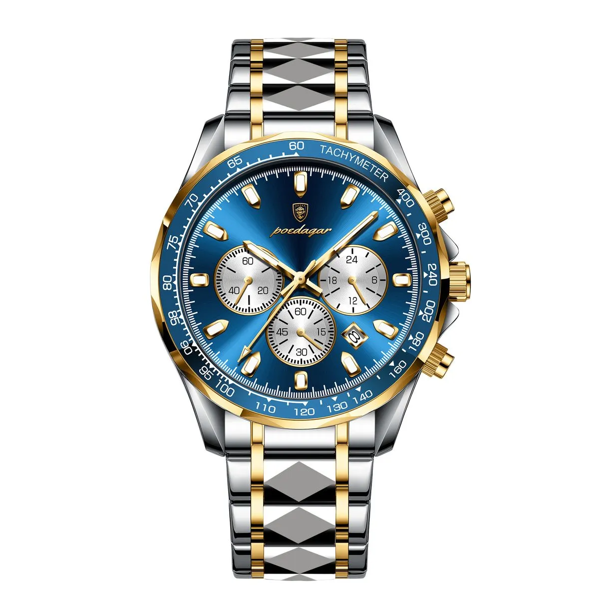 Men's Watch With Steel Strap And lLuminous Quartz Movement