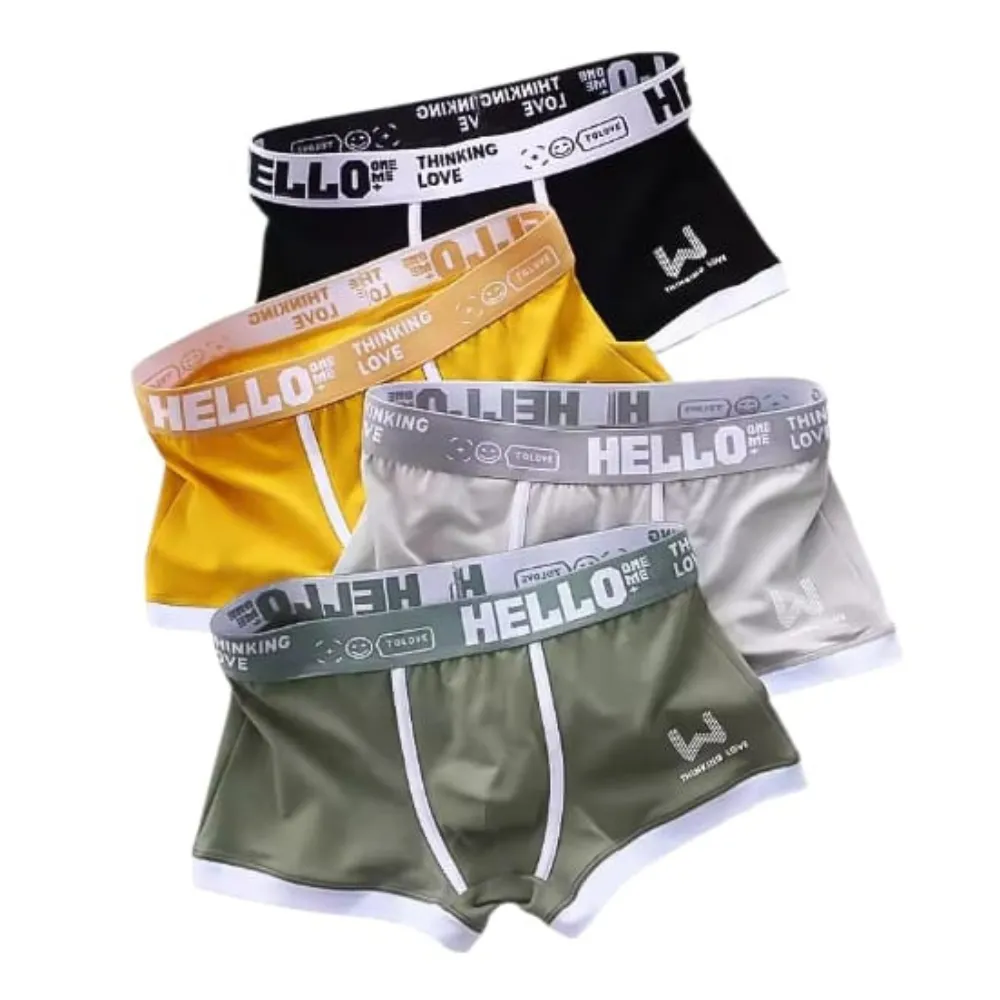 4-Pack Men's Underwear - Cue Style | Cotton-Polyester Blend |Printed Design