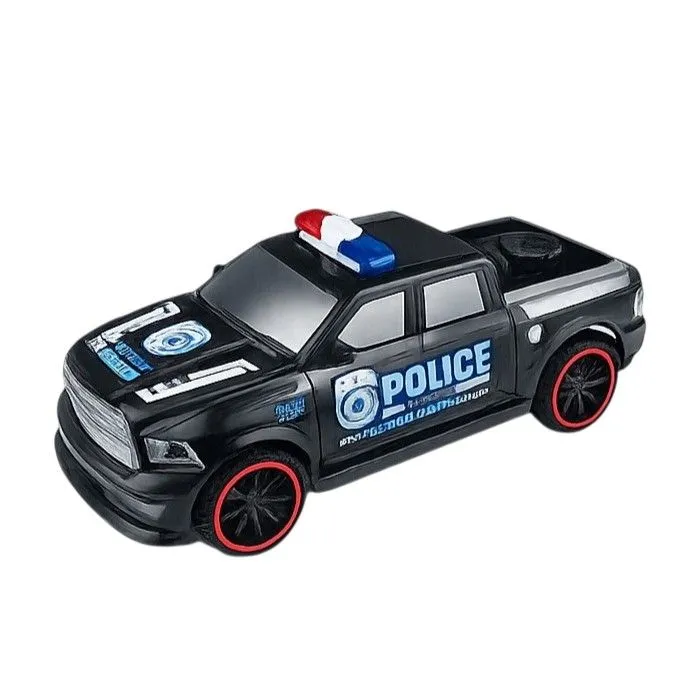 1:16 Scale Police Pickup Truck Toy for Kids - Black