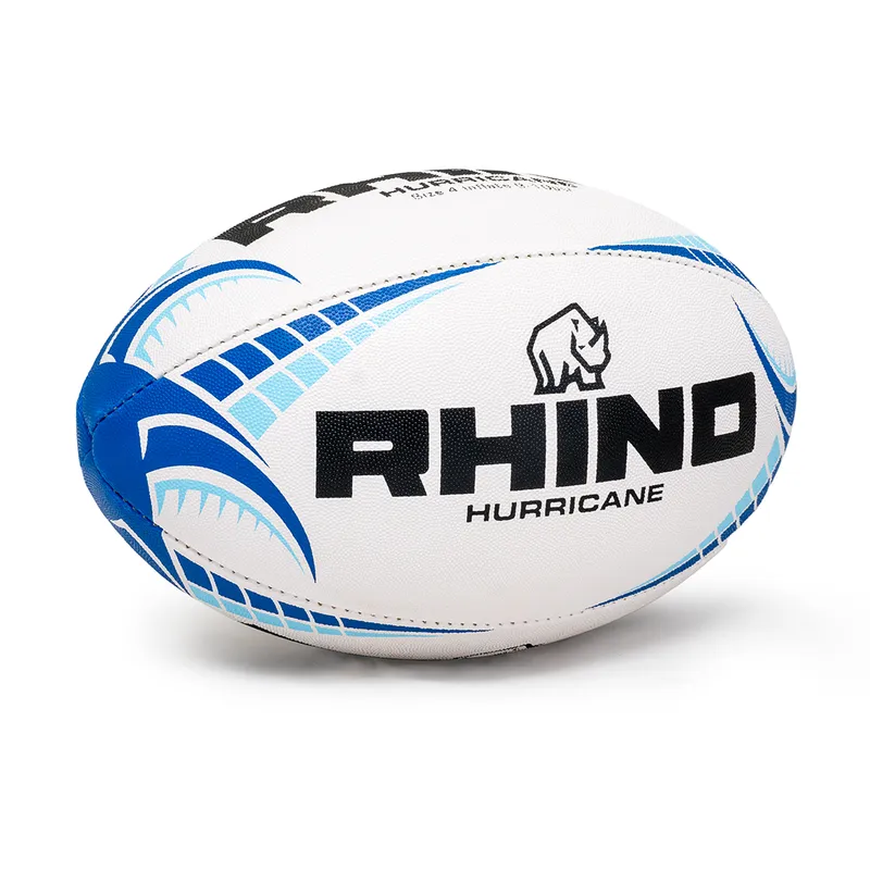 Rhino Hurricane Rugby Ball - White/Light Blue