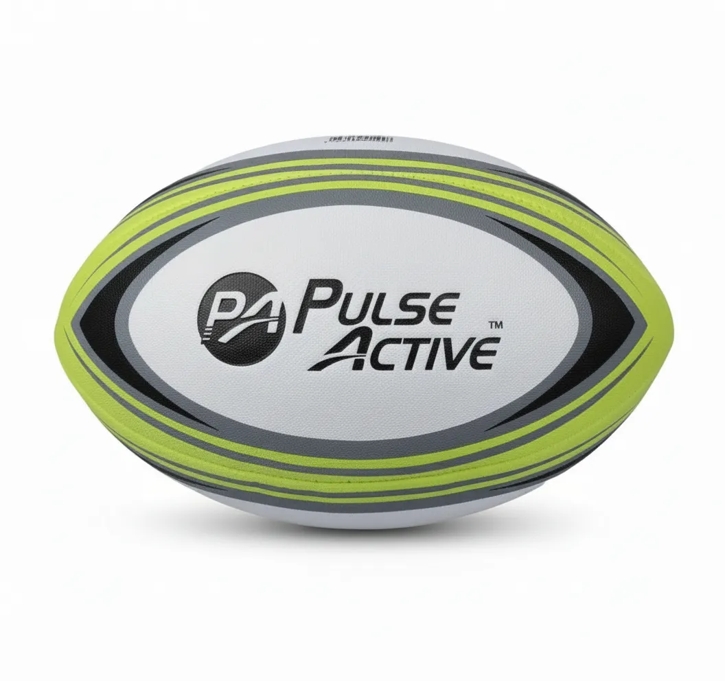 Pulse Active Size 5 Rubber Rugby Ball with Pimple Grip for Training