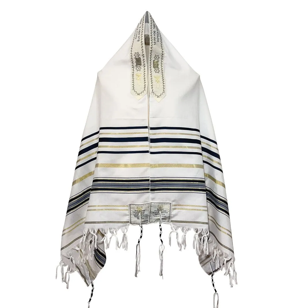 Messianic Prayer Shawl (Tallit) 180 x 80 cm - Navy