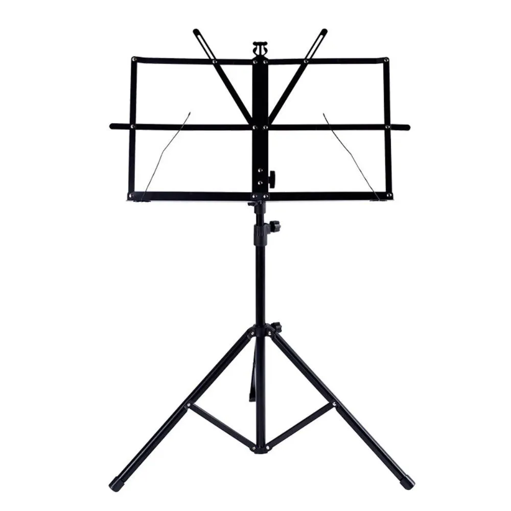 70 to 139cm Adjustable Metal Tube Guitar Music Stand with Carry Bag - Black