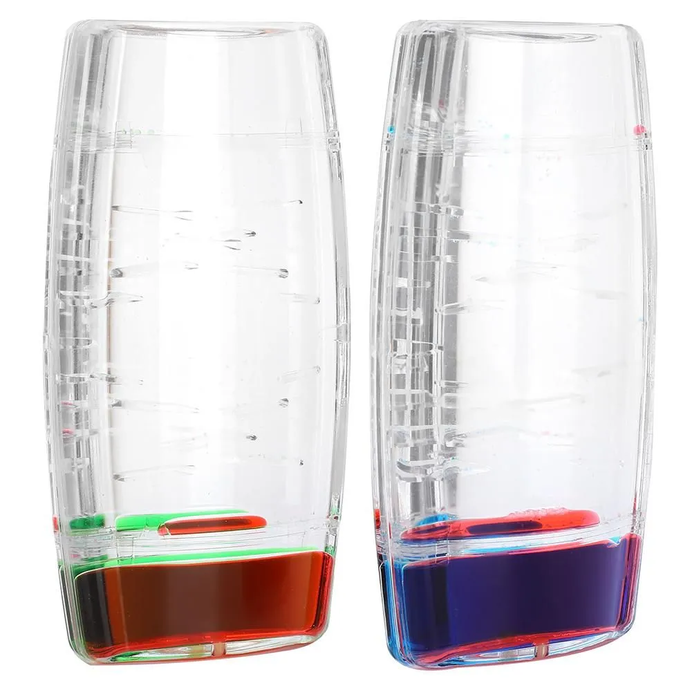 2Pcs Liquid Timer Motion Bubbler Oil Dripping Toy Acrylic Hourglass