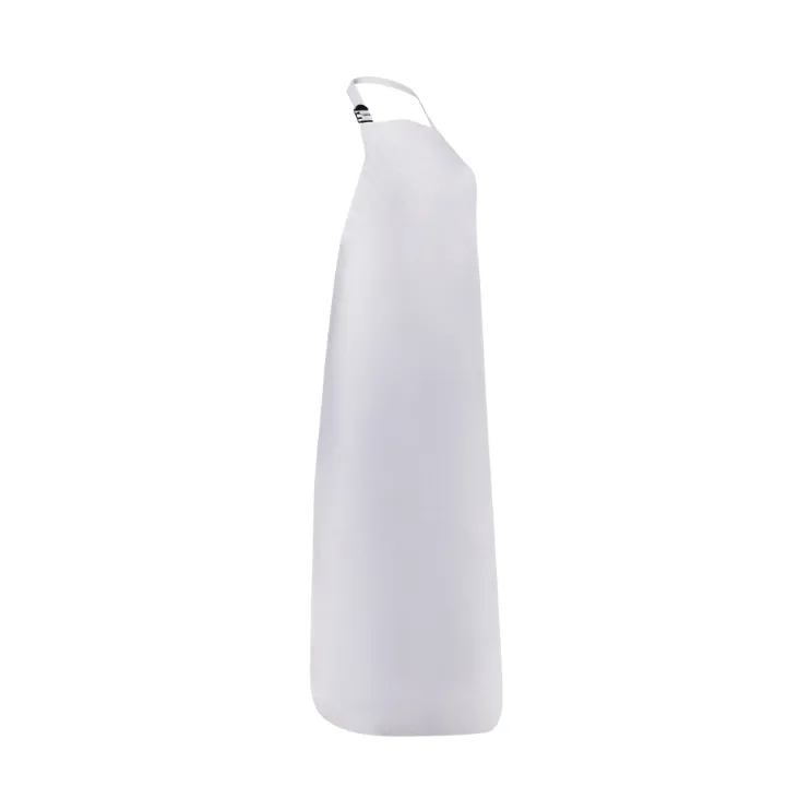 Chrome Leather Apron - Plastic Buckles - White - 120 cm