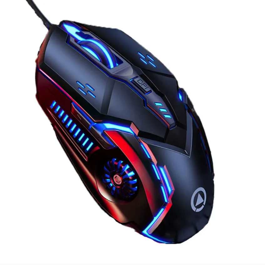 Wired Mouse Illuminated Ergonomics USB Mouse Mechanical Computer Mice PC - Black