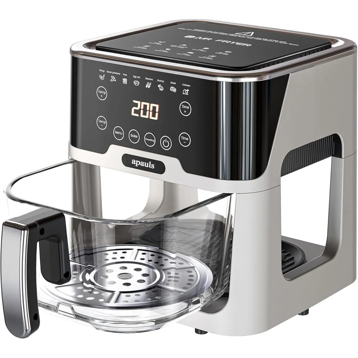 Apauls Intelligent Air Fryer, 7L Large Capacity Visual Electric Fryer