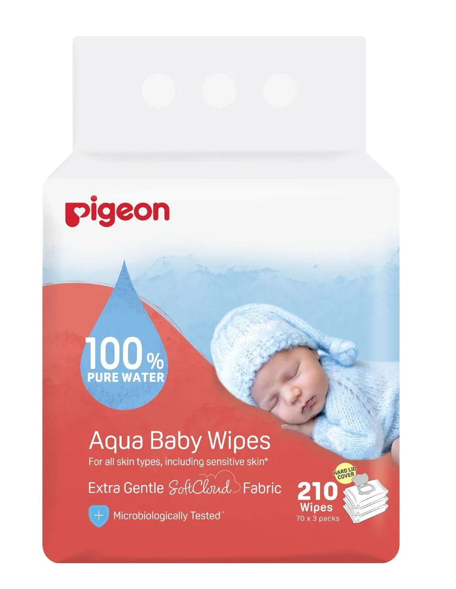 Pigeon Aqua Baby Wipes 70's Fliptop 3-in-1