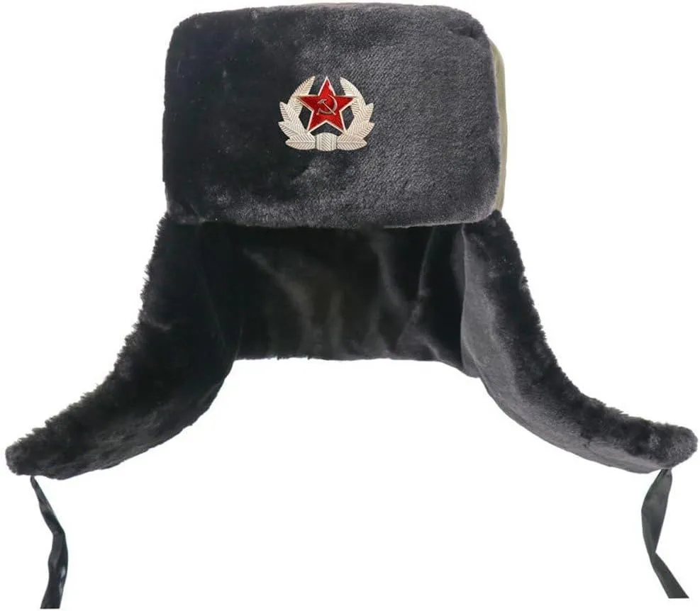 Winter Windproof Headwear for Men Women Outdoor Warm - Black