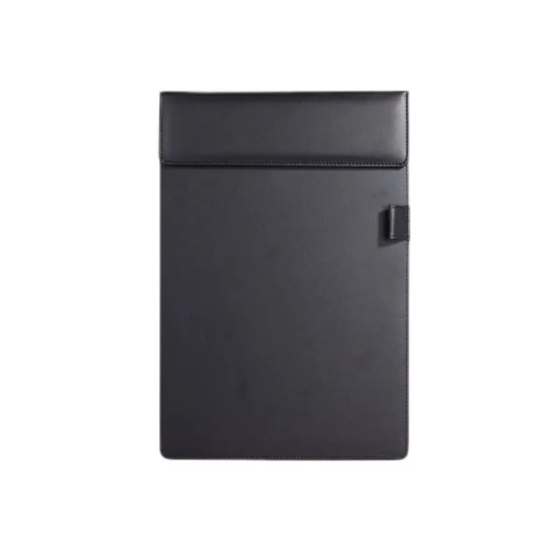 A4 Magnetic PU Leather Clipboard Writing Board Office Supplies - Black