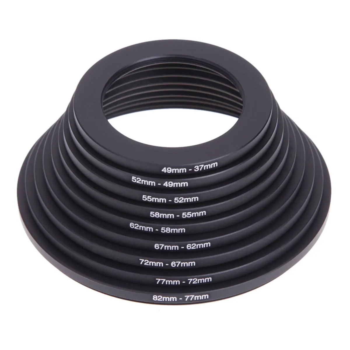 18Pieces All Metal Camera Lens Filter Adapter Ring Set Fashion Jewelry