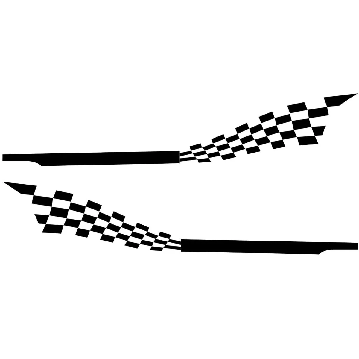 2 Pieces Black Checkered Car Stripe Decals