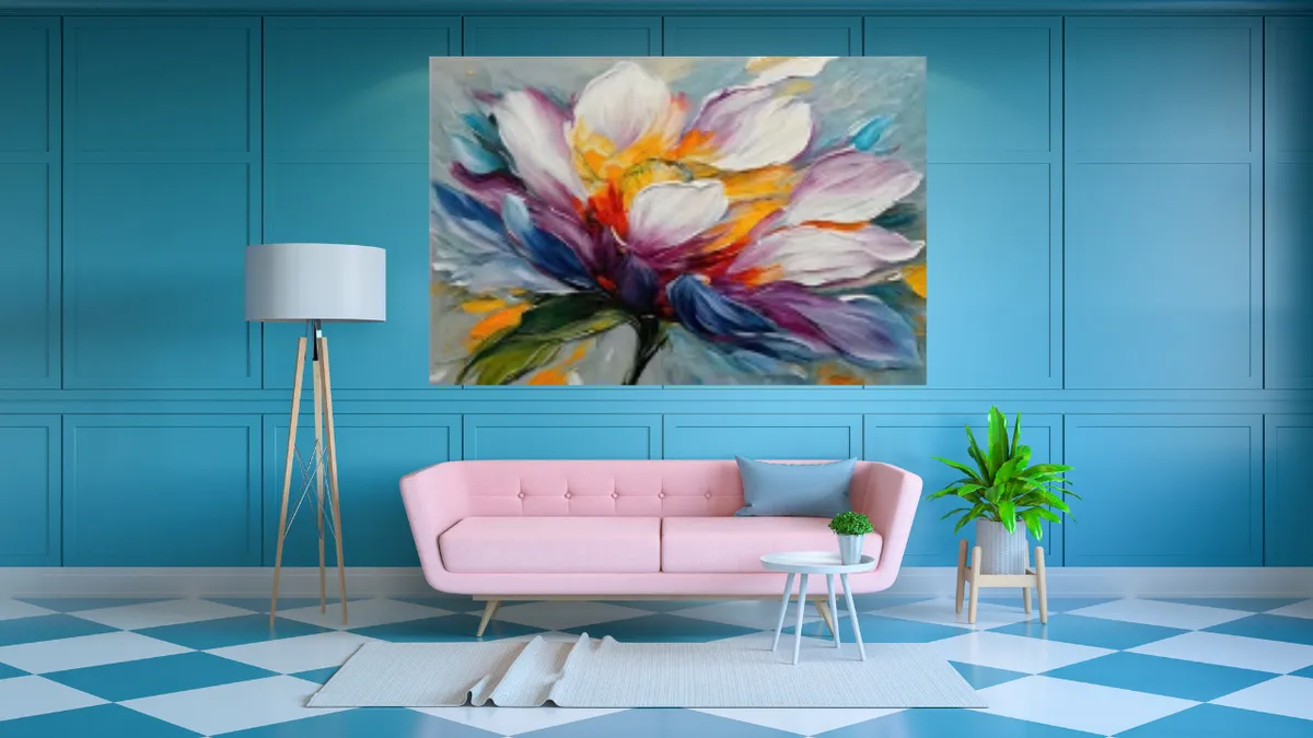 Lively Abstract Floral Wall Art