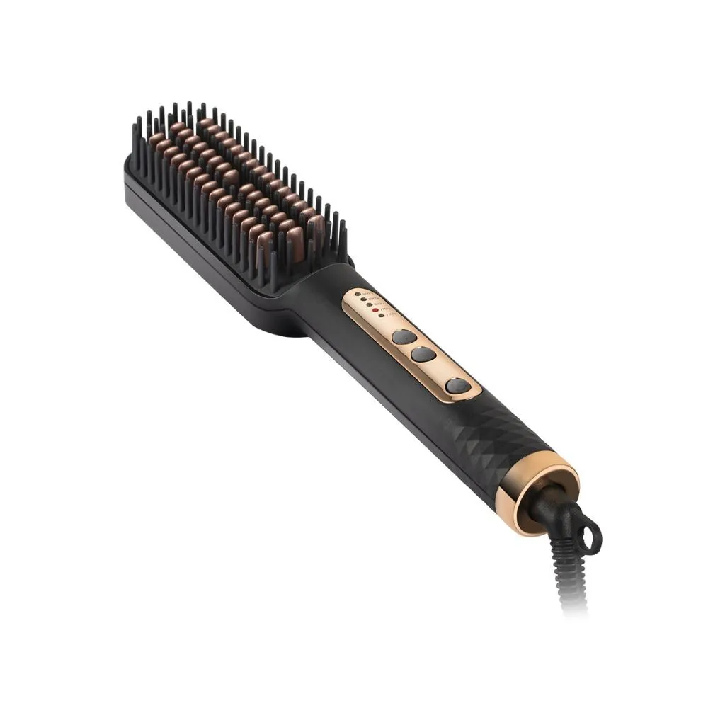 Hair Straightener Heated Brush (Anti-Frizz) Adjustable 5-Gear Temperature - Black
