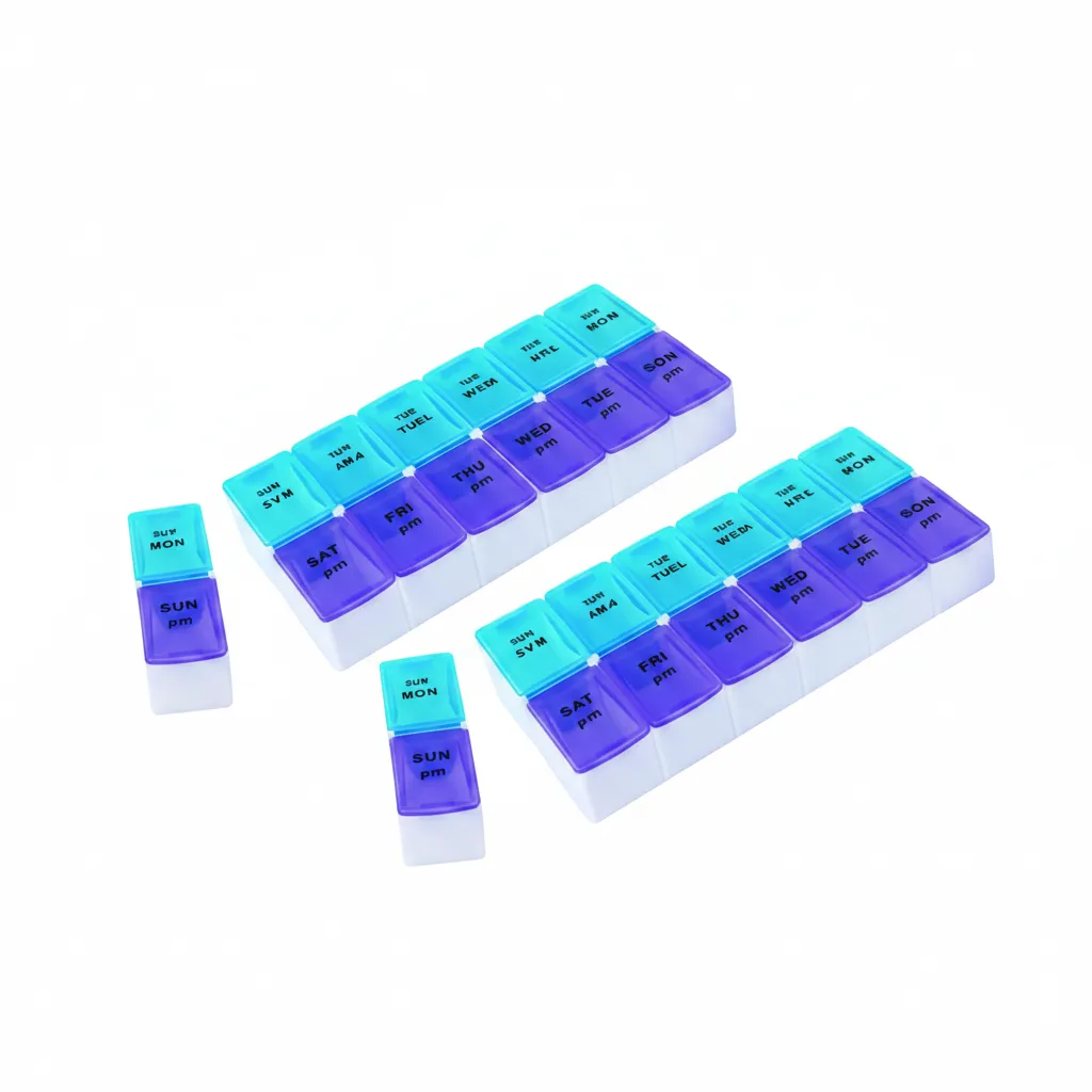 Pill-Reminder 14-Divisions Detachable Pill Organizer - 2 Pack