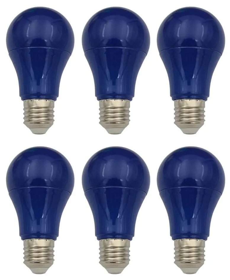 Hello, Today E27 LED 5W Color Light Bulb - 6 Pack - Blue