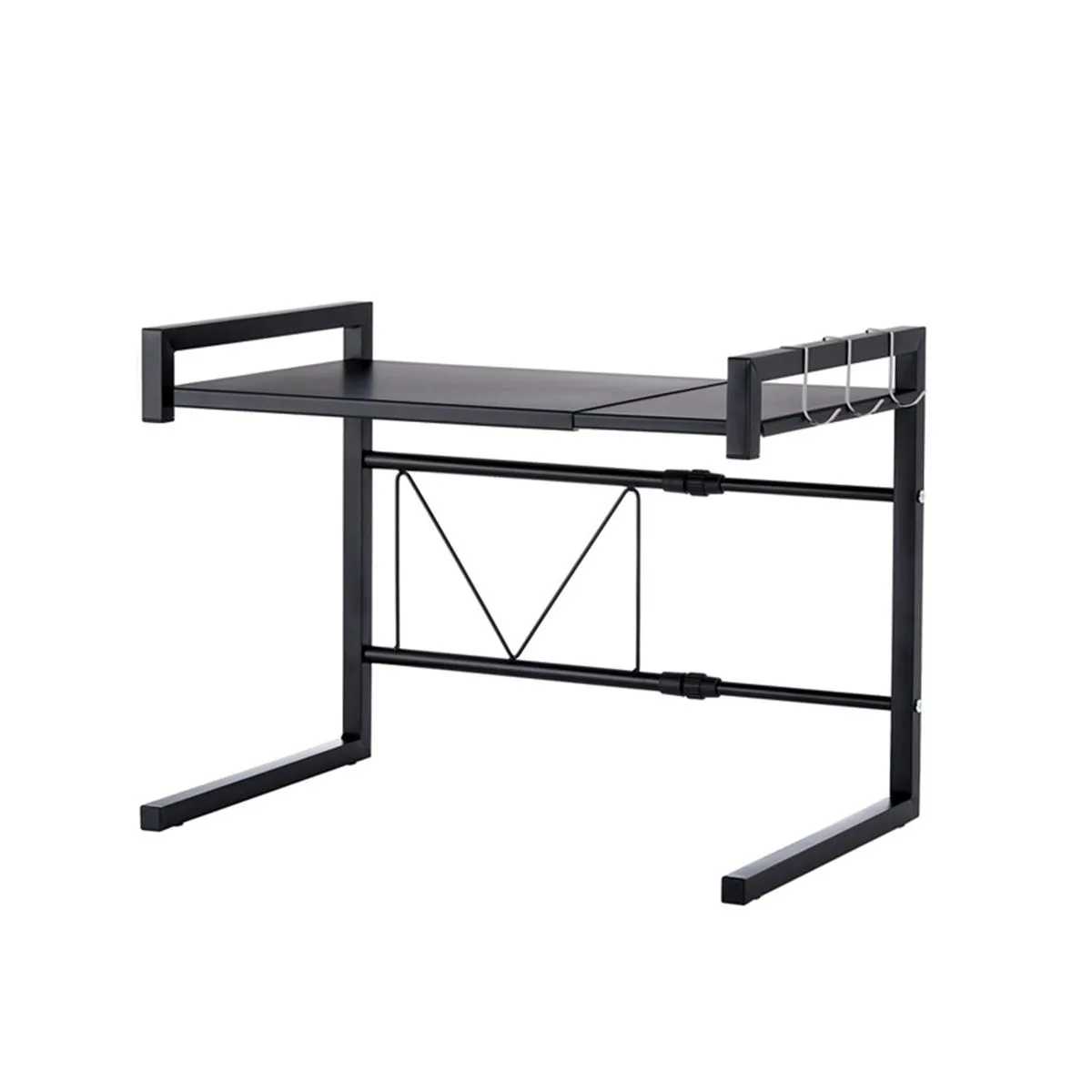 2-layer Microwave Oven Rack Oven Bracket Kitchen Retractable Storage Rack