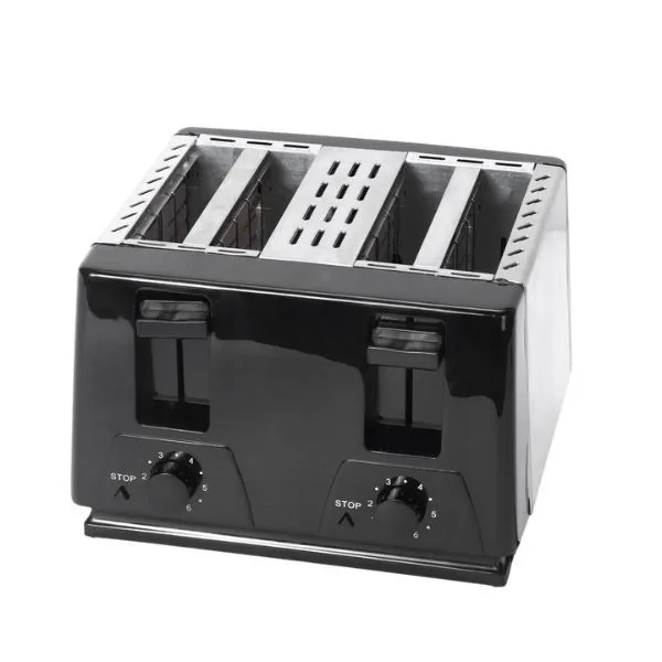 4 Slice Toaster with Defrost Function - Black