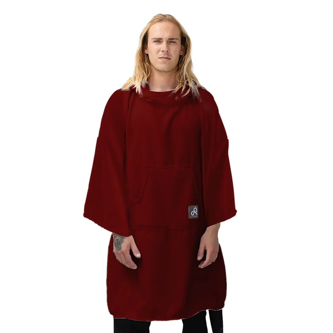 Drirobe Long Sleeve Surf Swim Poncho - Maroon - L
