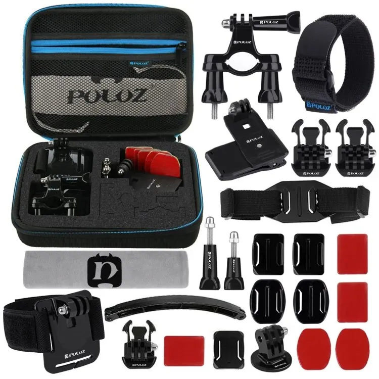 Puluz 24 in 1 Bike & Outdoor Mount Accessories Combo Kit For Action Cameras