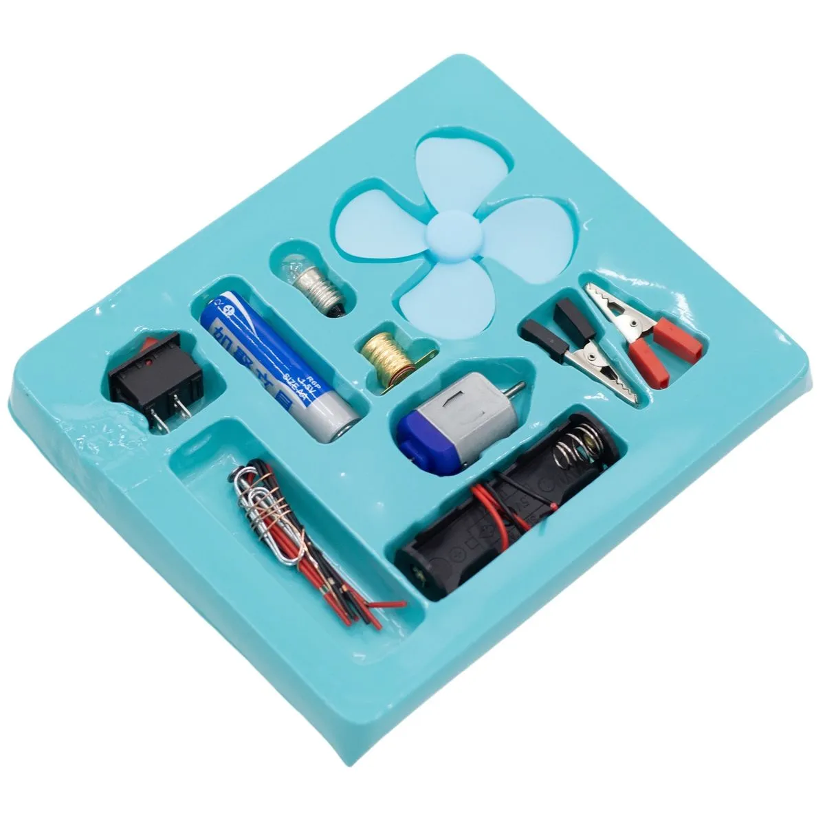 All Inclusive Electronic Science Project Kit for Kids | Light | Fan - Blue